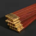 Baguettes en bois avec embouts métalliques, vaisselle cadeau en bois massif pour maison. - Bénédiction Double Face / 25cm / Bois de Santal Rouge