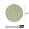 Matcha green large silicone heat insulation mat, durable round trivet for hot dishes. - 22cm / Matcha Green