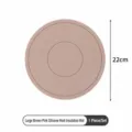 Large round silicone insulation mat, 22cm heat-resistant pad for dining table, pot and bowl. - 22cm / Brown Red