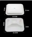 Eco-friendly biodegradable 4-compartment disposable lunch box with lid, 23.5x20cm food container - White / 4-Compartment Sugarcane Pulp Meal Box with Paper Lid W301