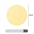 Round silicone heat insulation mat yellow 22cm large size anti scald kitchen table pad - 22cm / Off White