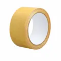 Double-sided cloth tape roll in gold finish, 5cm width by 10m length for heavy duty use. - 5cm x 10m