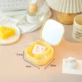 Portable mini jewelry box with mirror, yellow travel compartmentalized organizer for earrings. - Yellow