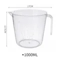 Transparent plastic measuring cup with scale lines, 1000ml capacity for baking and kitchen use. - 1000ML