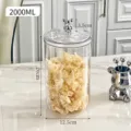 Transparent plastic storage jar with cute bear lid for coffee beans, tea and dry food. - Large 2000ml