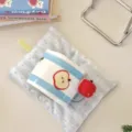 Cute ceramic mug with blue stripes and apple design, perfect for home daily coffee and milk use. - Cup / Blue Apple