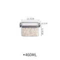 Clear plastic sealed food storage jar with airtight lid and capacity of 460ml for kitchen organization. - 460ml