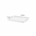 Pequeña tapa de recipiente de almacenamiento de alimentos rectangular transparente 13.8x11cm - Taza Pequeña/Tapa