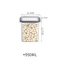 Airtight plastic food storage container 950ml clear kitchen jar for grains and dry goods - 950ML