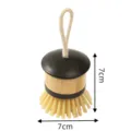 Solid wood handle dish washing brush with hanging loop, practical kitchen cleaning tool 7x7cm. - 9918 Short Handle Style / Black