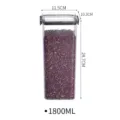 Transparent plastic sealed jar food storage container for kitchen grains snacks 1800ml - 1800ml