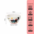 Bol en céramique chat mignon 5.8 pouces 620ml bol à riz soupe avec joli design de chat. - Bol en forme de calebasse 6 pouces - Chat mignon