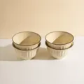 Set de 4 bols à riz en céramique vintage, 4,8 pouces bols à soupe rétro pour cuisine - Lot de 4 Bol de Riz de 4,8 Pouces