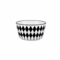 Bol en céramique à losanges noirs et blancs minimaliste, élégant bol à soupe de riz 4,5 po. - Bols tendance 4,5 pouces / Motif Arlequin