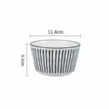 Schwarz-weiß gestreifte Keramikschale, minimalistische Reissuppenschale für Haushalt. - Modische Schalen (4,5 Zoll) / Vertikale Streifen
