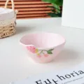 Bol en céramique rose avec motif de fraise mignon pour le dîner quotidien et la cuisine - Bols à riz 4,75 pouces