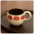 Tasse a café rétro en céramique avec motif de pomme mignon, émail moucheté vintage, 13x9x8cm. - Tasse à café 260 ml - Pomme vintage