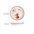Assiette creuse en céramique à trois compartiments avec motif de lapin, 21,5 cm. - Hepburn Lapin / Assiette à 3 Compartiments