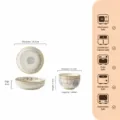 Service de vaisselle en céramique sous glaçure japonaise, assiette 7 pouces et bol 4.5 pouces fleurs. - Bols à riz 4,5 pouces (x2) et assiettes 7 pouces (x2)