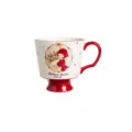 Tasse à café en céramique rétro avec fille de dessin animé, pied haut et poignée ergonomique. - Hepburn Lapin / Tasse