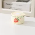 Bol de stockage de nourriture fraise en céramique avec couvercle, jolie boîte à lunch 300ml. - Fraise / 4 Pouces (300ml)