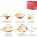 Cute hand-painted apple ceramic bowl and plate set, 8-piece tableware for home kitchen use. - 8-Piece Gift Box Set