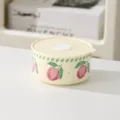 Ceramic fruit lunch box with lid, 600ml capacity, 13x7cm portable bento bowl for daily use. - Prune / 5 Inch (600ml)