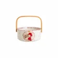 Bol en céramique mignon avec poignée en bois, bol à soupe cartoon de 950ml pour cuisine. - Hepburn Lapin / Panier à Main