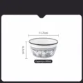 Ciotola in ceramica nordica con fiore, diametro 4,75 pollici, capacità 400ml per uso domestico. - Ciotola New Pei da 4,75 Pollici - Confezione da 1