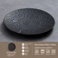 Black matte ceramic steak plate 8 inch round dinner plate for home kitchen and daily use. - 8 Inch / Black