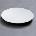 White rock texture ceramic dinner plate, 10 inch round shallow plate for home dinner. - 10" / White