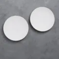 10 Inch White Rock Texture Ceramic Round Shallow Dinner Plate Set of Two White - 10 Inch 2 Pieces Pack / White