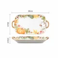 12 Pouces Nordique Céramique Rectangulaire Plat à Poisson Automne Citrouille Motif - Assiette à poisson nordique 12 pouces à deux anses