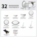 Ensemble de vaisselle en céramique sous glaçure 32 pcs, bols et assiettes minimalistes modernes - Service de table 32 pièces pour 6 personnes - coffret cadeau