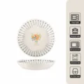 Assiette plate en céramique de style français 8 pouces élégant motif floral vaisselle en porcelaine - Assiette Xinya 8 pouces, série Fanghua