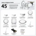 Élégant service de vaisselle en céramique 45 pièces avec bols, assiettes et baguettes. - Service de table 45 pièces pour 10 personnes - coffret cadeau