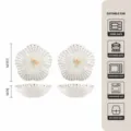 Juego de 2 platos de cerámica con flor de ciruelo, platos de postre pequeños de 4,5 pulgadas. - Platillos flor de ciruelo de 4,5 pulgadas - Fanghua - set de 2