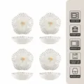 Juego de 4 cuencos de cerámica con forma de flor de ciruelo, vajilla floral 11cm - Platillos flor de ciruelo de 4,5 pulgadas - Fanghua - set de 4