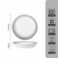Assiette à soupe en céramique de 8 pouces effet pierre, bord gris élégant, vaisselle. - Assiette ronde 8 pouces - 1 pièce
