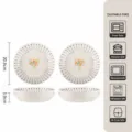 Set de platos de cerámica de lujo francés, plato de porcelana floral de 8 pulgadas, 4 piezas - Platos Xinya de 8 pulgadas - Fanghua - set de 4