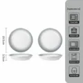 Assiettes à Soupe en Céramique 8 Pouces Lot de 2 Motif Marbre Gris Vaisselle de Cuisine - Assiettes rondes de 8 pouces - Lot de 2