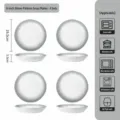 Lot de 4 assiettes à soupe en céramique 8 pouces, design marbré avec bord gris cuisine. - Assiettes rondes 8 pouces - Lot de 4
