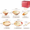 Cute hand-painted ceramic tableware set bowl plate spoon with gift box 9pcs kitchen - 9-Piece Gift Box Set