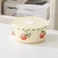 Cute ceramic fruit pattern lunch box microwave safe 850ml food storage bowl with lid - Pomegranate / 6 Inch (850ml)