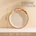 Hand-painted ceramic dinner plate cute dessert style tableware round dish 22cm home kitchen - 8.7 Inch Apple Plate