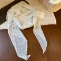 Eleganter Chiffon Polka Dot Schal mit zartem Schmetterlingsdruck, weicher Stoff neu. - Weiß Polka Dot Schmetterling Stil (HN13419)
