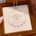 Pulsera ajustable plateada con cristales de estrella morados para mujeres elegantes - 40# Pulsera-Plata-Púrpura