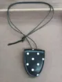Schwarze Pünktchen Leder Brillenhalter Halskette, tragbare magnetische Sonnenbrille Kette Damen. - Halskette-Schwarz-Punkte
