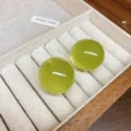 Green sphere stud earrings minimalist resin geometric ear jewelry for women elegant daily wear - 9# Silver Post - Simple Spherical Stud / Green