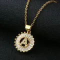 Vergoldete kupferne buchstabe A halskette mit glitzernden zirkonia steinen eleganter schmuck. - Gold Buchstabe A